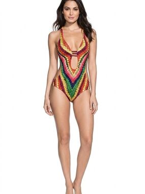 Bright Multicolor  One-Piece Swimsuit